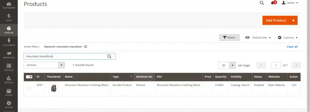 verify the product in magento 2 