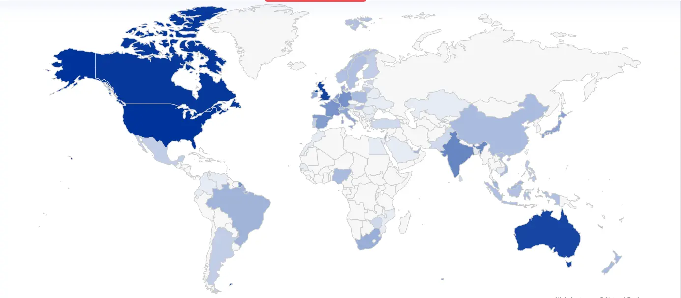 square's customers by country 